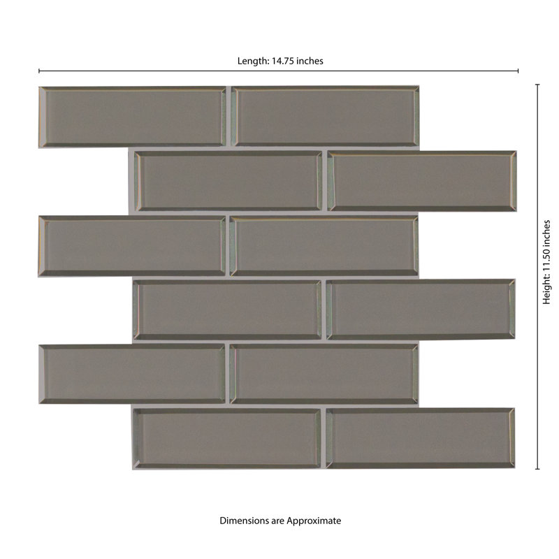 Subway 12 in. x 12 in. Glossy Glass Mosaic Wall Tile, Kavik