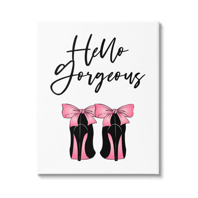 Impression sur toile, "Aw Giantous Pink Bow Heels" par Martina Pavlova