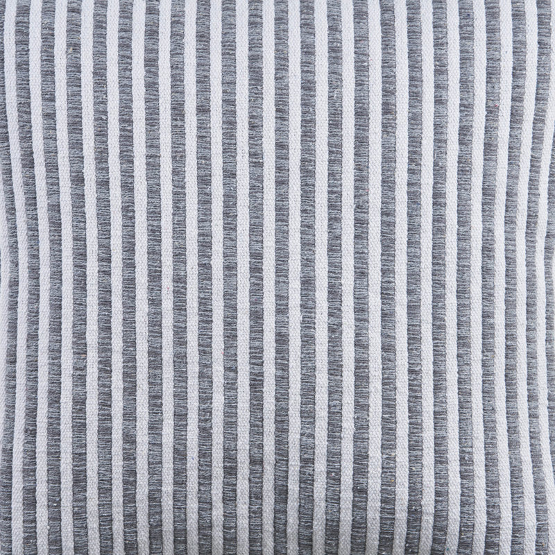 Blue and White Striped Cotton Square Throw Pillow
