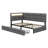 Upholstered Daybed With Storage 2 Drawers And Charging Station, Day Bed Frame With LED Lights And Storage Headboard-604348931