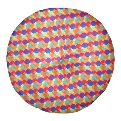 Katelyn  Elizabeth Octagons Round Tufted Floor Pillow