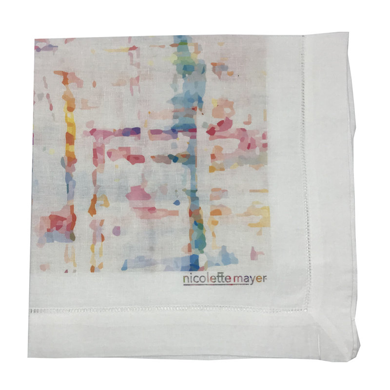 Coco Abstract Square Napkin, Cream
