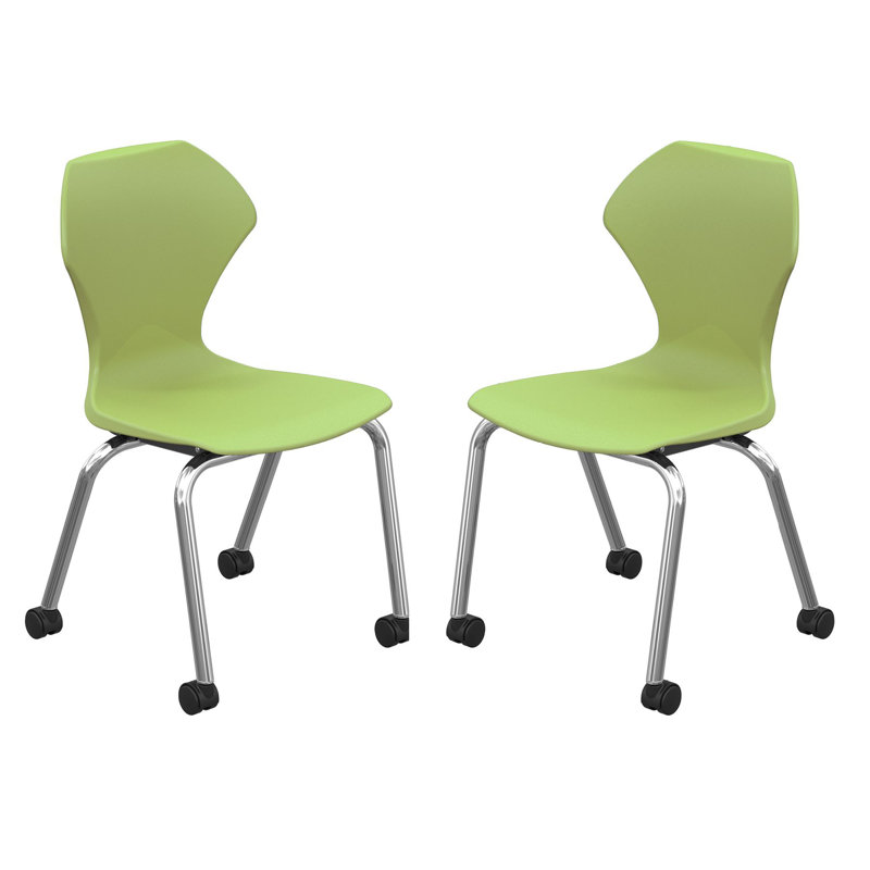 Chaise de classe avec roulettes Apex Series, Pomme, Chrome, 16"
