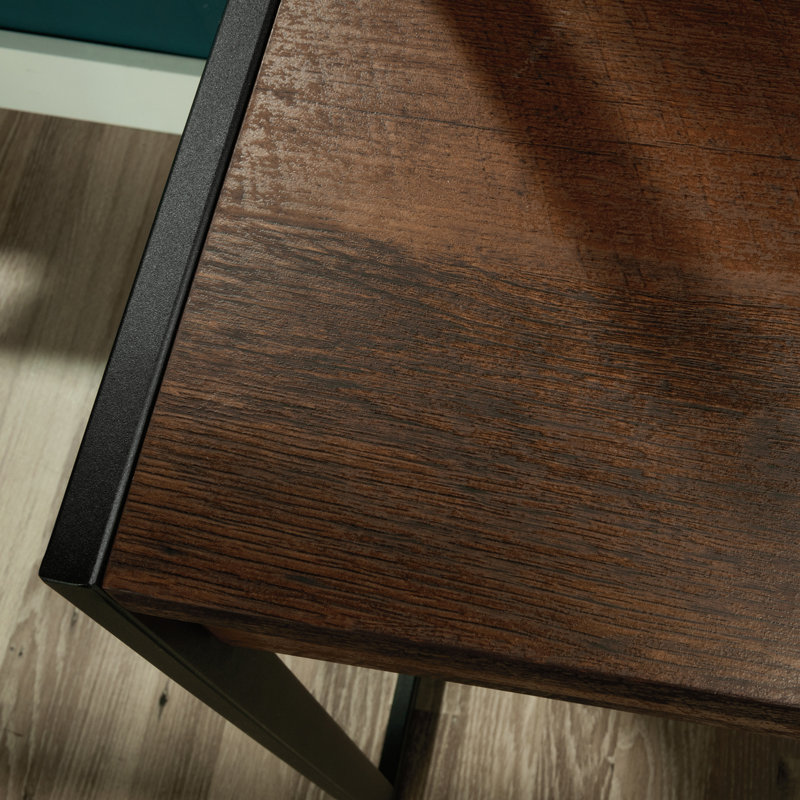 Bureau avec rehausse, finition brune