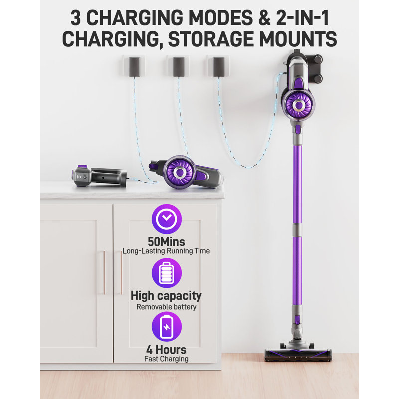 Aspirateur domestique sans fil, mauve rechargeable sans fil