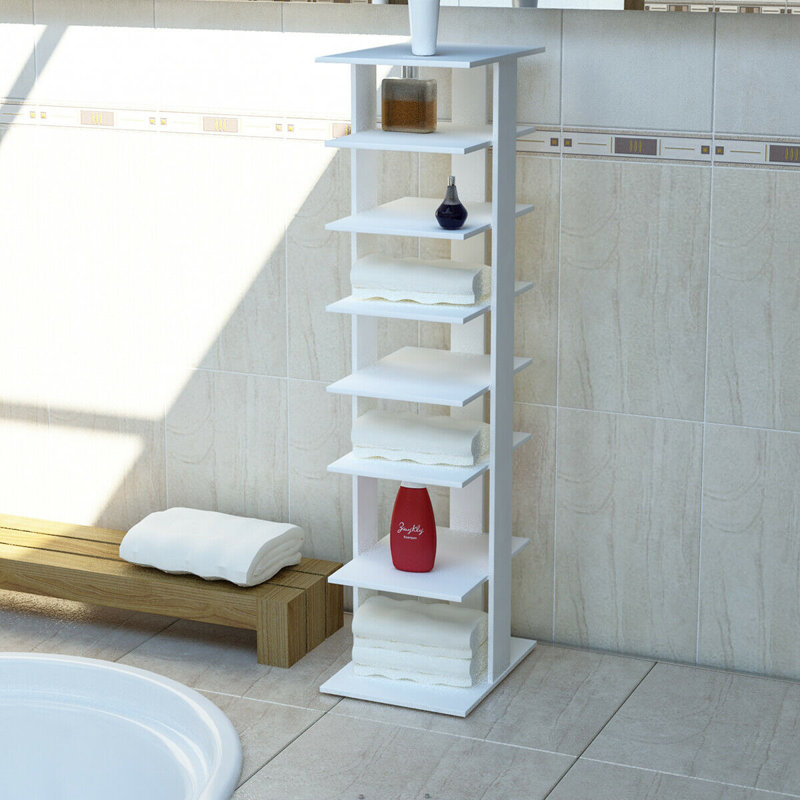 7 Pair Stackable Shoe Rack, White