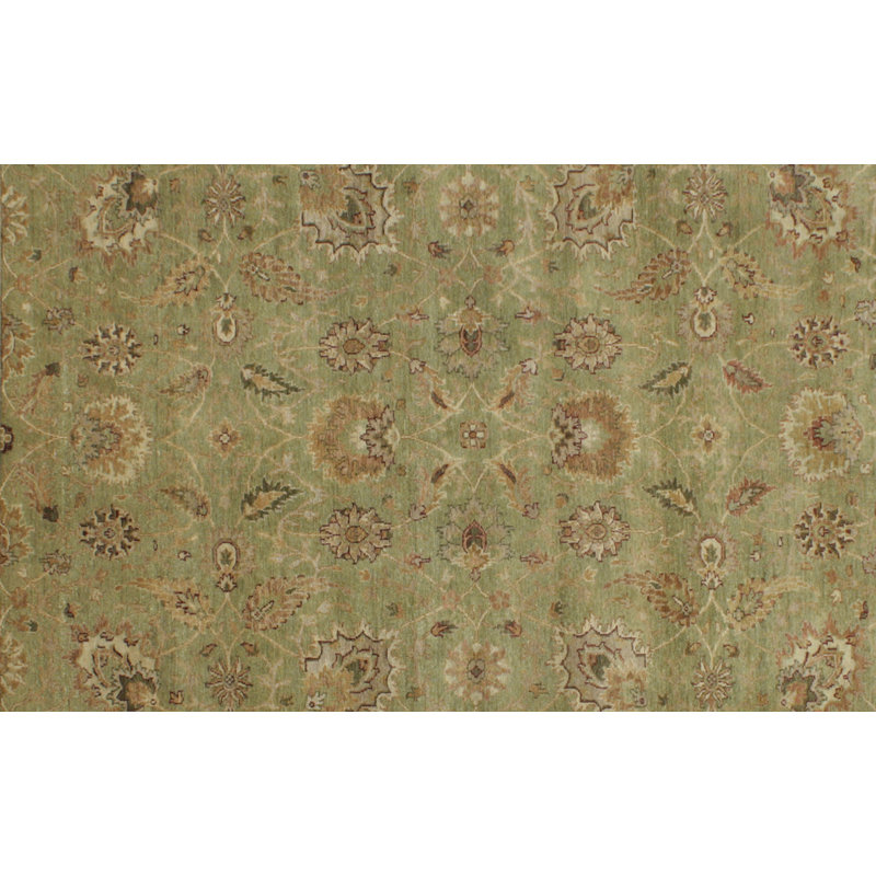 Tapis beige de style traditionnel 10 pi x 14 po noué la main one-of-kind Earle