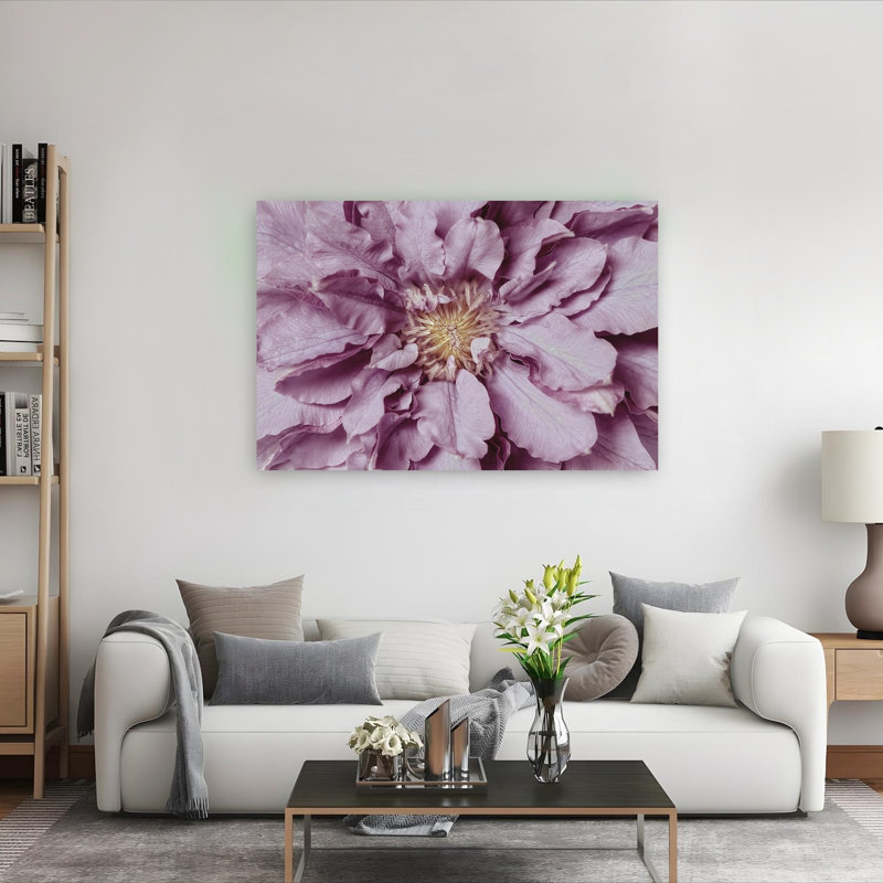 Purple Petal Bloom Abstract Delicate Elegant Lavender Flower Nature Wall Art Print 1 Piece Wrapped Canvas Wall Art