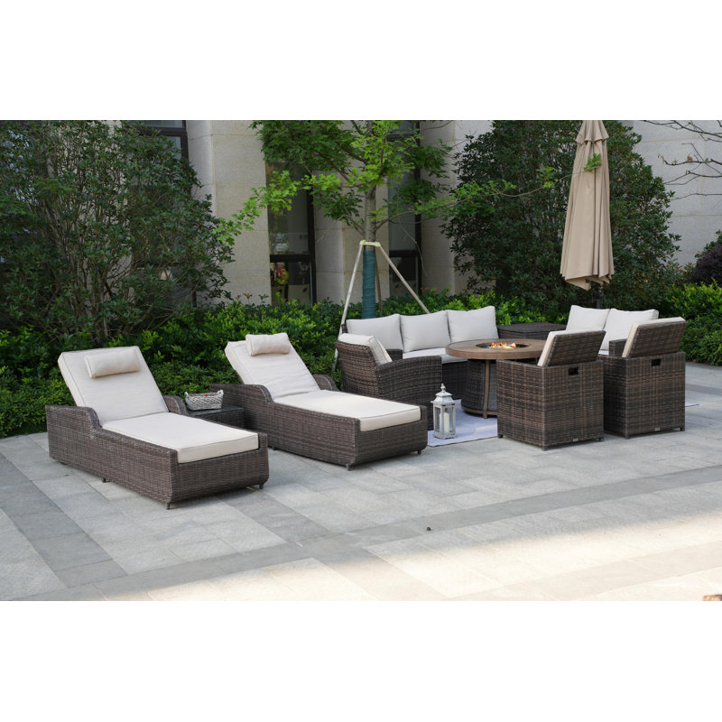 Areefa 10 - Person Patio Conversation Set with Cushions