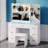 Vanity Desk Set With Large Led Lighted Mirror, Makeup Table With 7 Drawers,glass Tabletop Vanity Desk With Cabinet(glass Tabletop)
