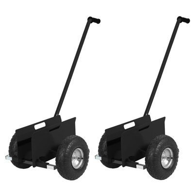 2-Pack 660 Lbs Heavy Duty Panel Dolly with 39" Extended Handle, Adjustable Clamp Drywall Cart, Steel Panel Trolley for Plywood, Door, Sheetrock, Fence, Black