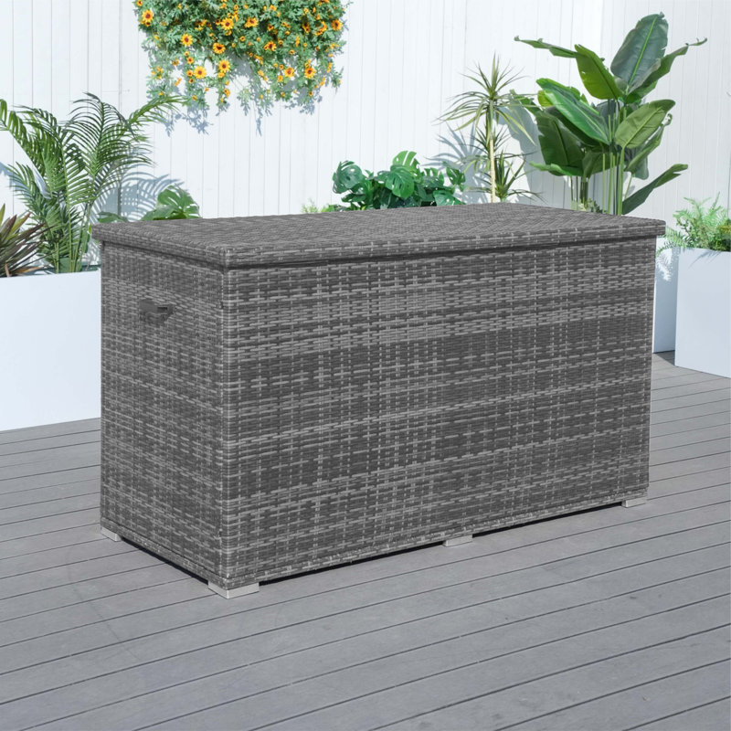Boîte de rangement en osier 296 gallons Moda Furnishings Lois, Gris
