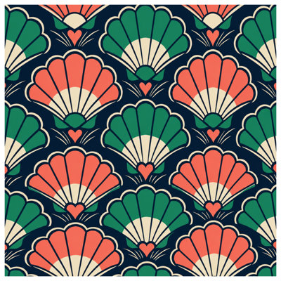 Art Deco Shell Motif Blankets