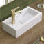Small Bathroom Sink, 15"X7" Mini Rectangle Wall Mount Vessel Sink For Bathroom Powder Room Cloakroom, Floating Space Saving Design, Easy To Clean White Ceramic Wash Basin (Left Hand)﻿