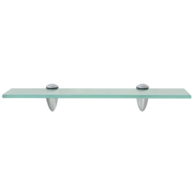 Wall Shelf Floating Display Shelf with Clip Brackets Tempered Glass