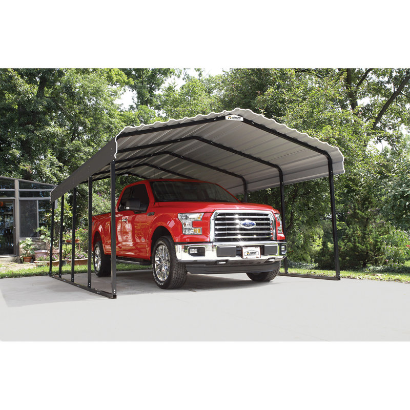 Abri de voiture en acier galvanisé, 12 x 24 x 7, H 84 po x l 144 po x P 288 po