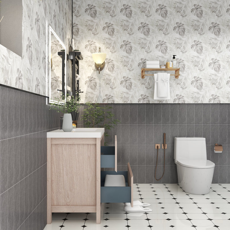 Meuble-lavabo simple avec plateau 41,5 po Cassopolis, Bois rose