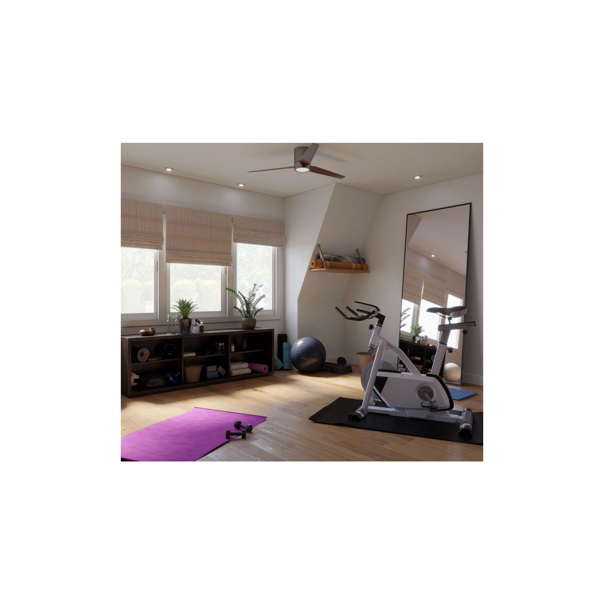 Goren 56'' 3 Blade Ceiling Fan with LED Light Kit, Brushed Nickel