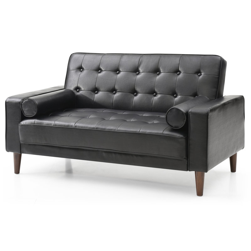 Elegant Black Loveseat With Versatile Bed Feature