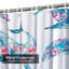 Rideau de douche aquarelle Whale Flowers-770229171