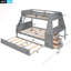 Lit superposé simple au-dessus de 3 tiroirs avec bureau intégré avec lit gigogne et tablettes Erlis-231181398