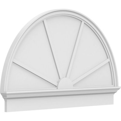 48"W x 30-3/4"H x 2-3/4"P Half Round 4 Spoke Architectural Grade PVC Combination Pediment