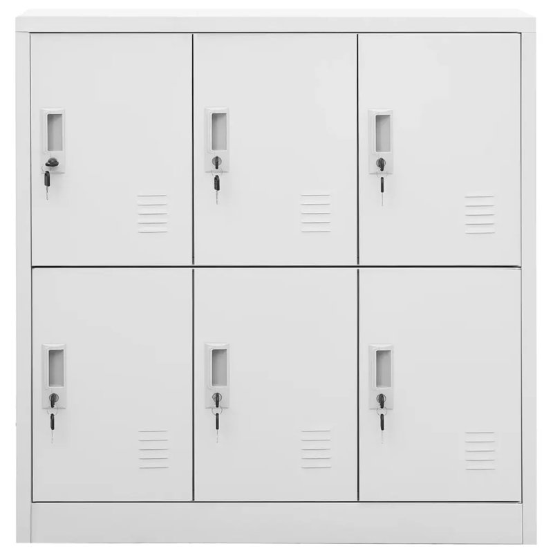 6 -Door Cabinet Office Storage Cabinet, Grey