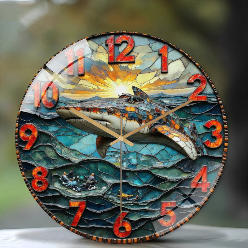 Horloge murale baleine 12 po