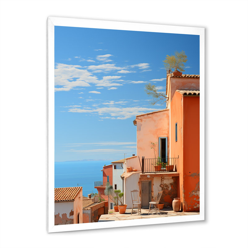 Ladarrin, Italie, tons de terre cuite, Fontanas V sur toile, H 40 po x l 30 po x P 1,5 po, Cadre photo blanc