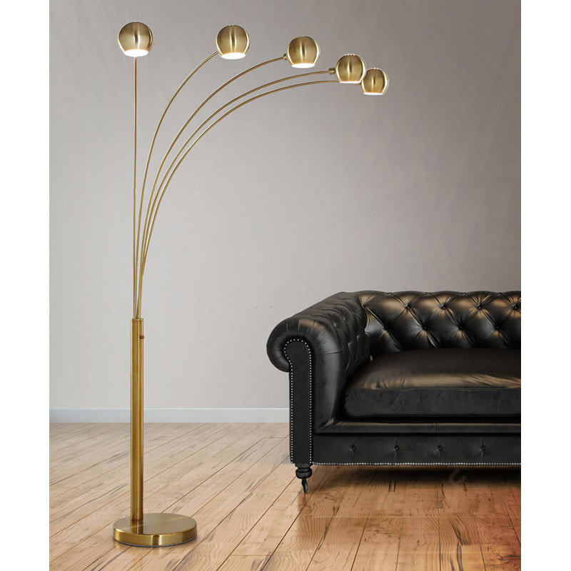 Lampe sur pied à branches 85 "Dealba Orbs, Laiton antique