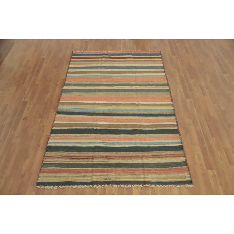 Tapis oriental kilim rayé 5 x 7