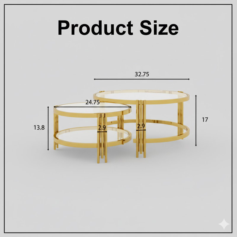 Ensemble de tables basses 2 pièces Modern