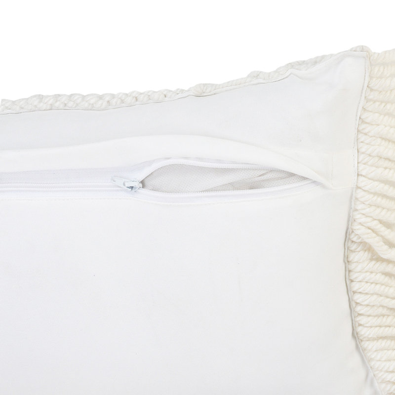 14" X 36" White Zippered Tropical Indoor Outdoor Throw Pillow