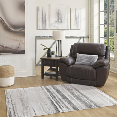 Tapis noir / gris tissé à la main