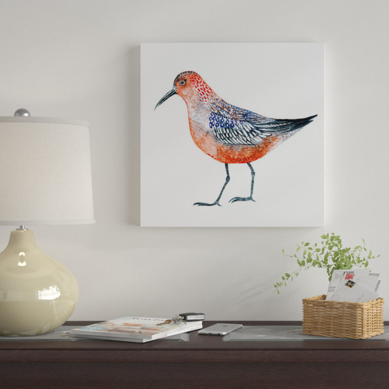 « red oiseau », impression sur toile, H 26 po x l 26 po x P 1,5 po, Pas de tapis, Toile tendue