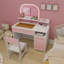 Ensemble de coiffeuse 2 en 1 pour enfant avec miroir et lumières DEL