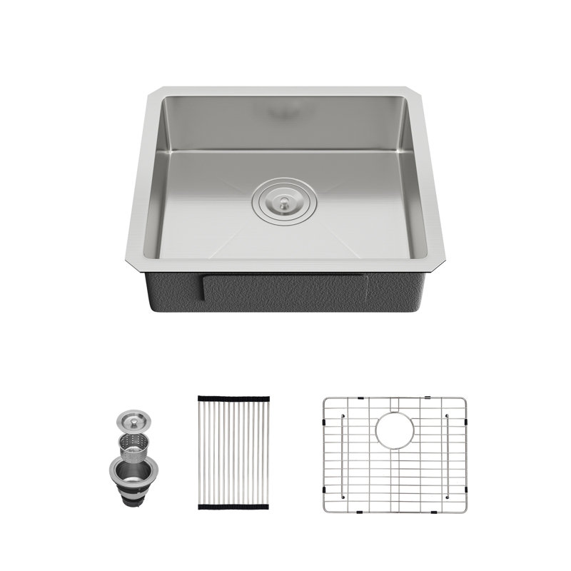 ADA Sink 18 "x 16" x 5 1/2 "Évier de cuisine encastré à simple cuve en acier inoxydable de calibre 16 ADA