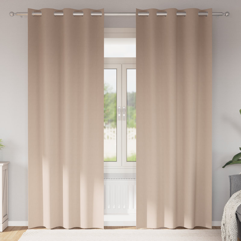 Tacorian Curtain Pair, Taupe, 140cm Width x 245cm Drop