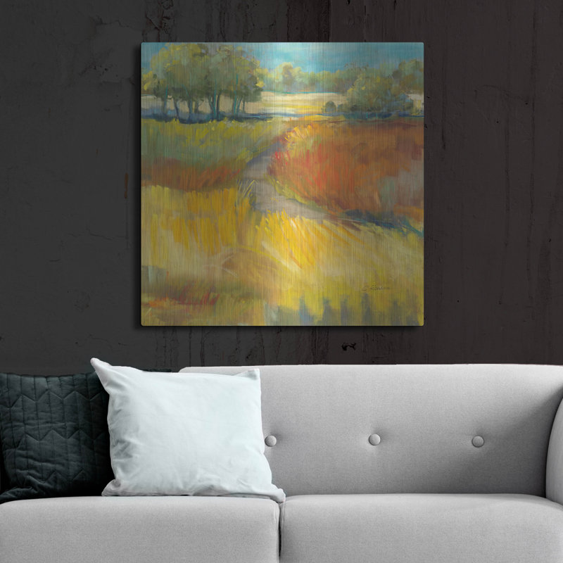«Late Summer Landscape II» par Carol Rowan, art mural en métal, 36 po x 36 po, H 36 po x l 36 po