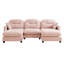 Canapé modulaire en forme de U rose avec coussin en mousse haute, conception ergonomique, pour chambres à coucher et chenille de petits espaces, aménagement flexible