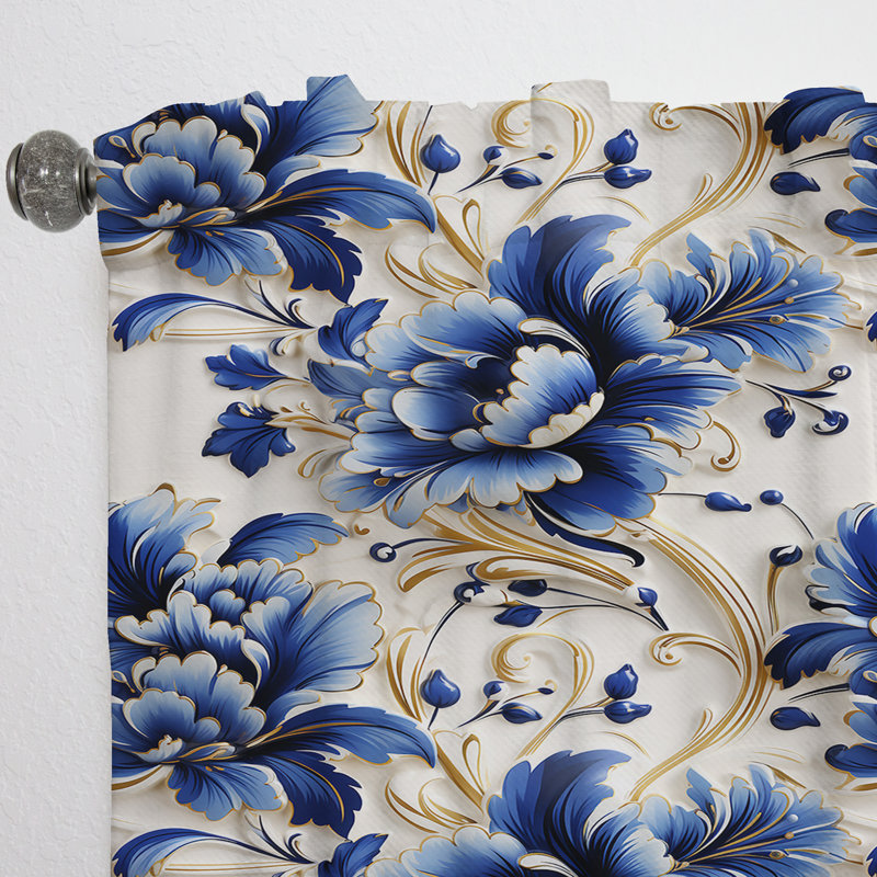 Motif victorien Regal Baroque Flourish - Rideau damassé - Velours obscurcissant - 1 panneau, L 52 po x L 95 po