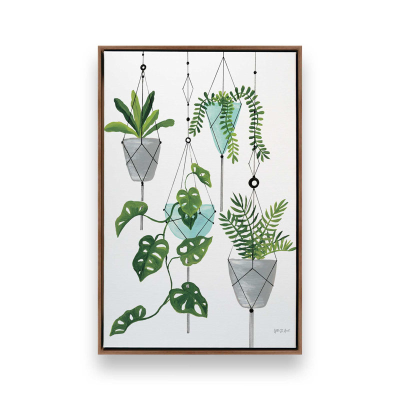 «My Boho Plants II» par Yvette St. Amant, reproduction d'art, H 24 po x l 18 po, Cadre flottant, Brun