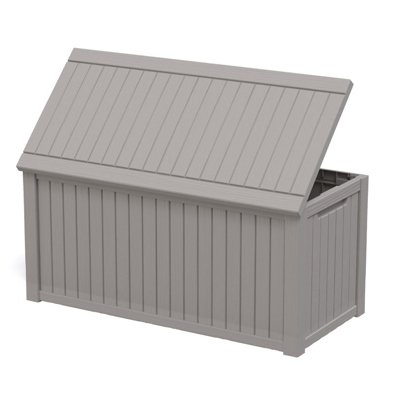 Brayden Studio 141cm W 820L Resin Lockable Deck Box, Grey