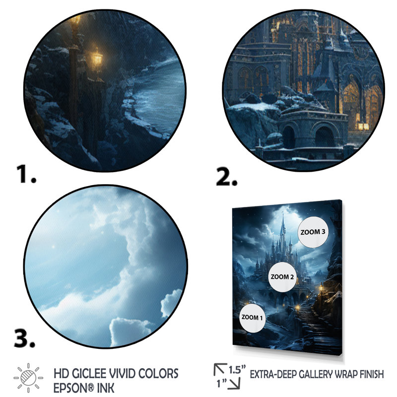 «Lemmie Castles Enchanted Twilight II», reproduction sur toile, Cadre flottant noir, H 32 po x l 16 po x P 1 po