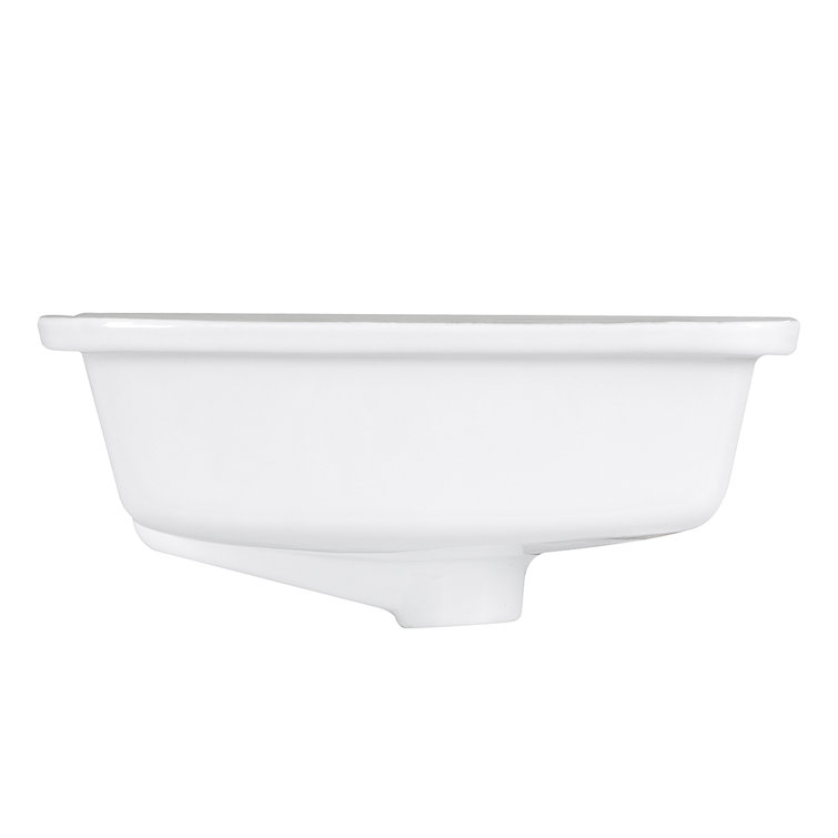 Nantucket Sinks Great Point 15.5'' Glazed Vitreous China Rectangular Bathroom Sink with Overflow