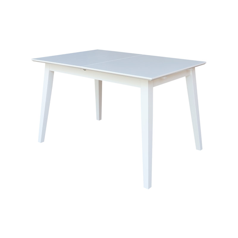 Montana Solid Wood Butterfly Extension Dining Table, White, White