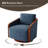 Upholstered Farmhouse Edging Swivel Barrel Chair With Toss Pillows-692758030