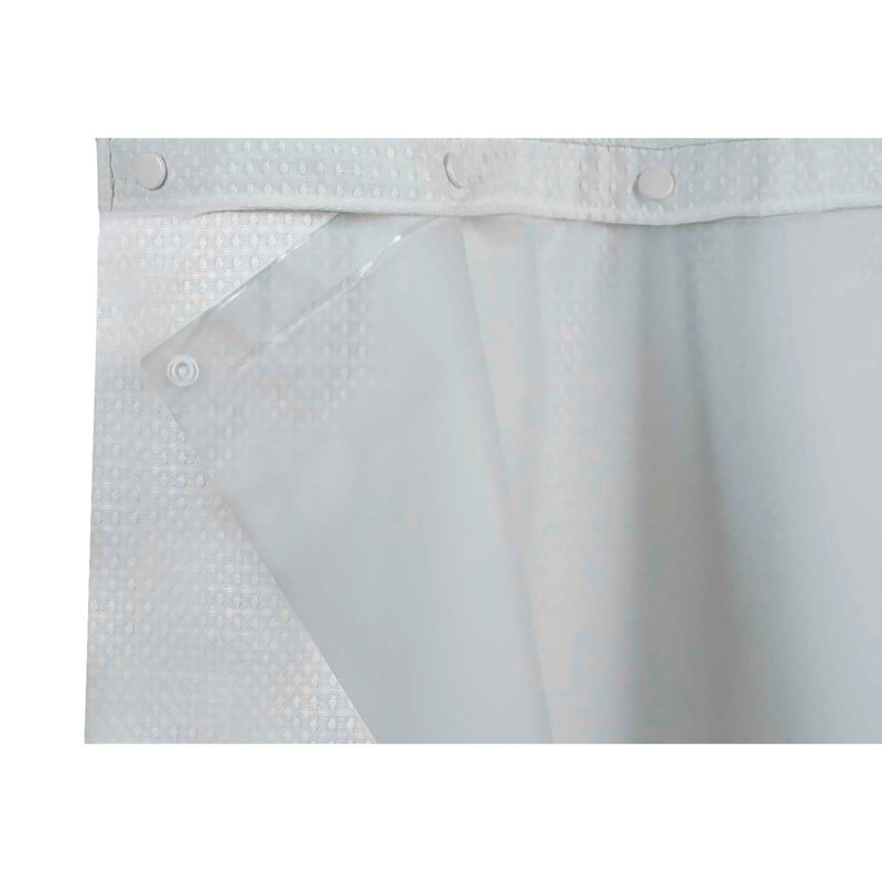 Hookless Beige PEVA Shower Curtain Liner with Sheer Window