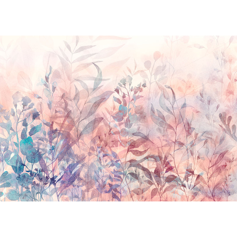 Papier peint botanique - mémoire nature pastel, L 55 po x l 78 po