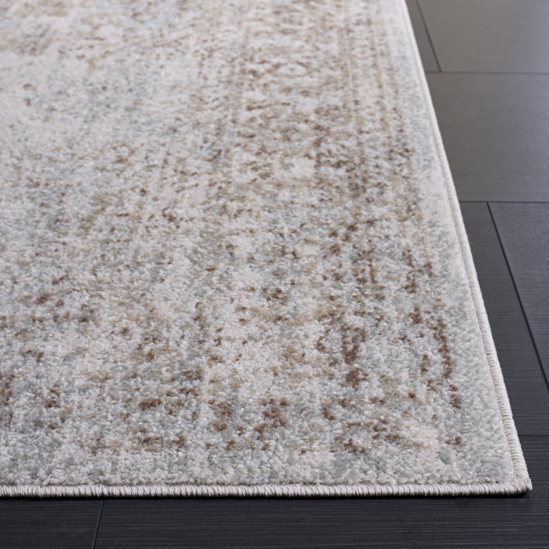 Oriental Area Rug, Square 201 cm, Ivory/Taupe